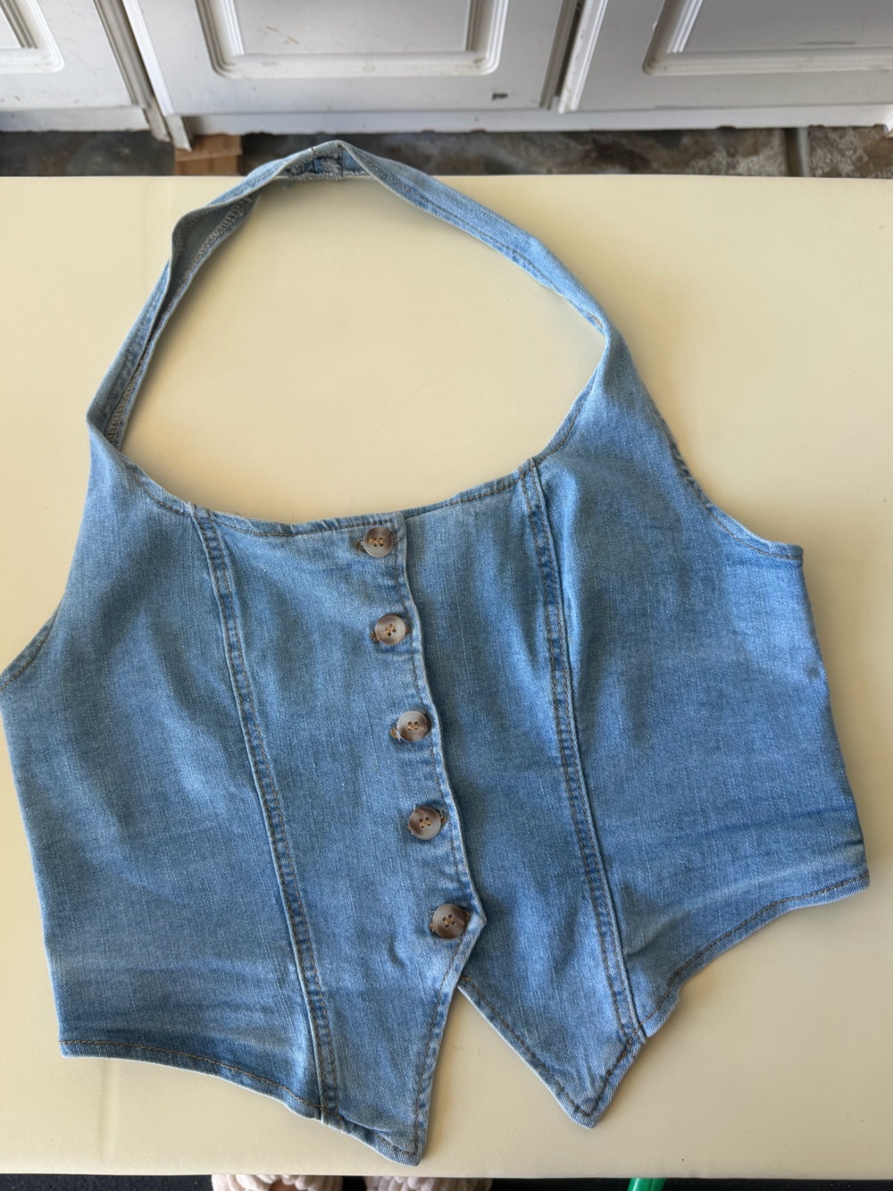 SHEIN• Denim Halter Top - Picture 3 of 5